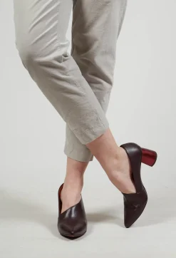 Pointed Heeled Shoes in Goya / Grape