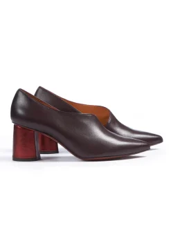 Pointed Heeled Shoes in Goya / Grape