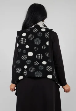 Polka Dot Gillet in Black with White Pois