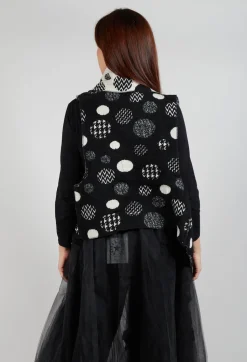 Polka Dot Gillet in Black with White Pois