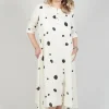 Polka Dot Smock Dress in Pois Nero