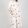 Polka Dot Smock Dress in Pois Rosso