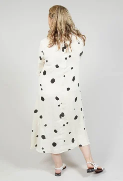 Polka Dot Smock Dress in Pois Nero