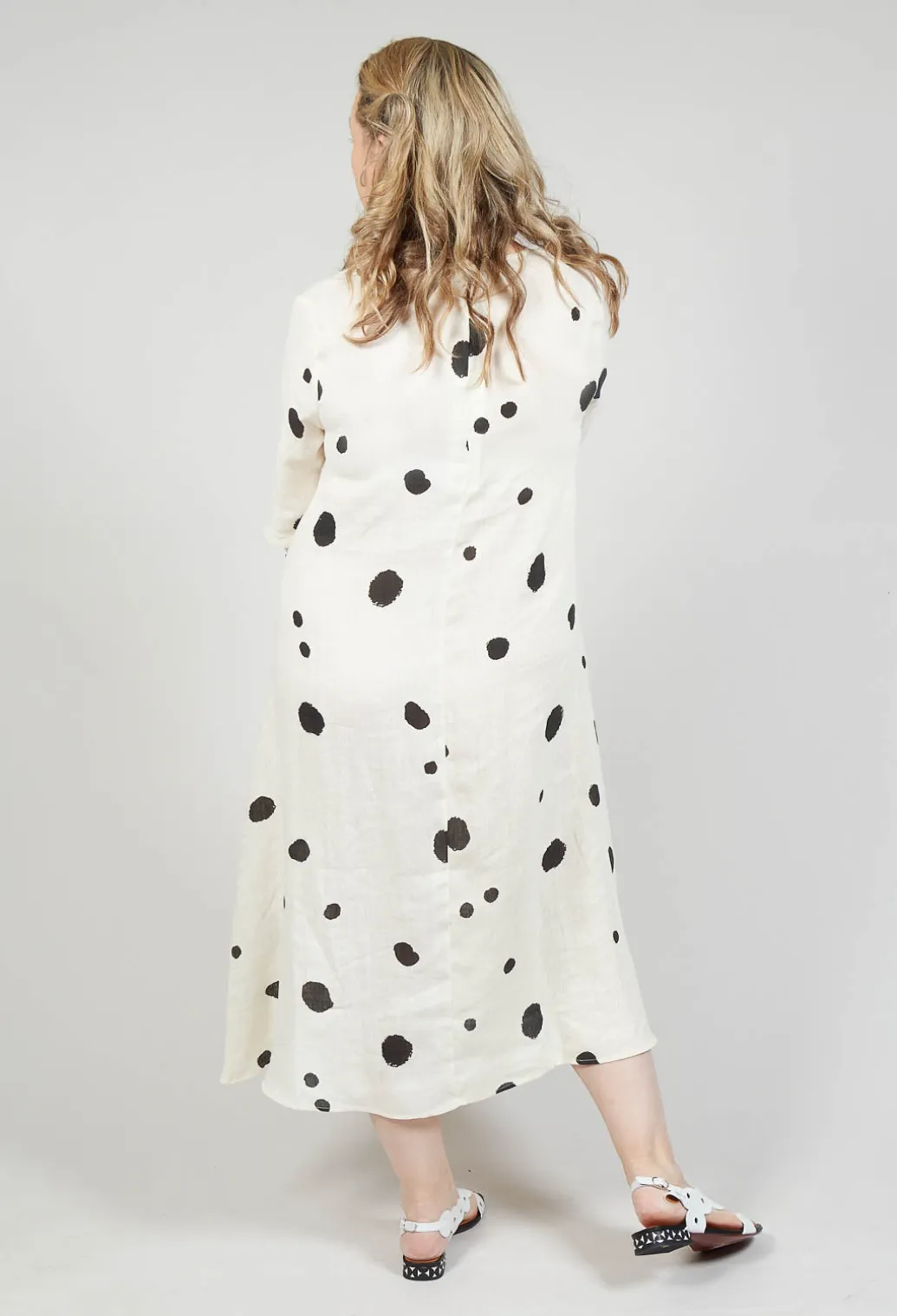 Polka Dot Smock Dress in Pois Nero