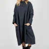 Polkadot Shirt Dress in Anthracite