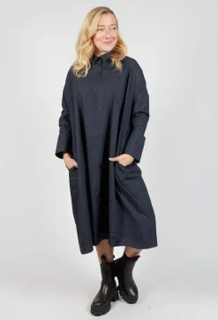 Polkadot Shirt Dress in Anthracite