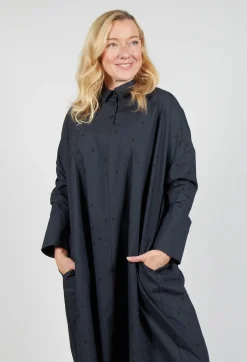 Polkadot Shirt Dress in Anthracite