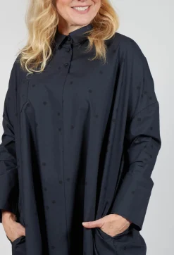 Polkadot Shirt Dress in Anthracite