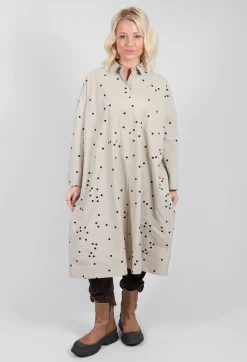 Polkadot Shirt Dress in Sand