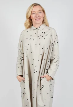 Polkadot Shirt Dress in Sand