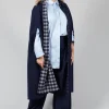 Poncho Coat in Blu Profondo