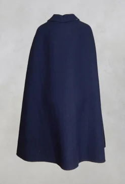 Poncho Coat in Blu Profondo