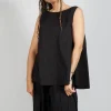 Pop Top Vest in Black