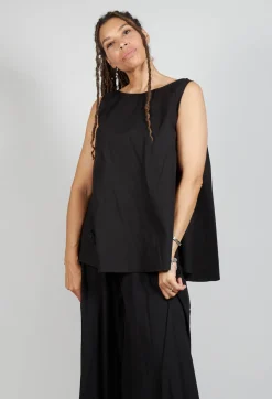 Pop Top Vest in Black