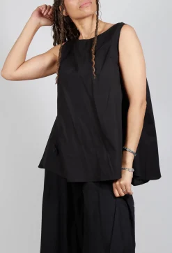 Pop Top Vest in Black