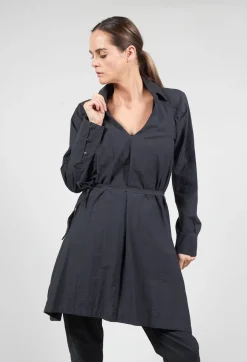 Poplin Len Shirt in Ardoise