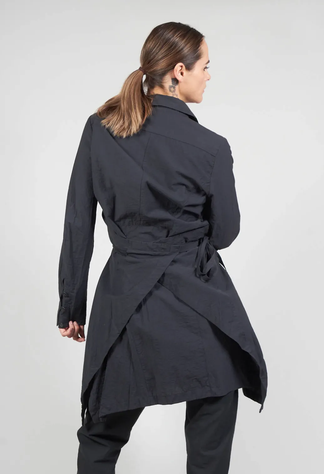 Poplin Len Shirt in Ardoise