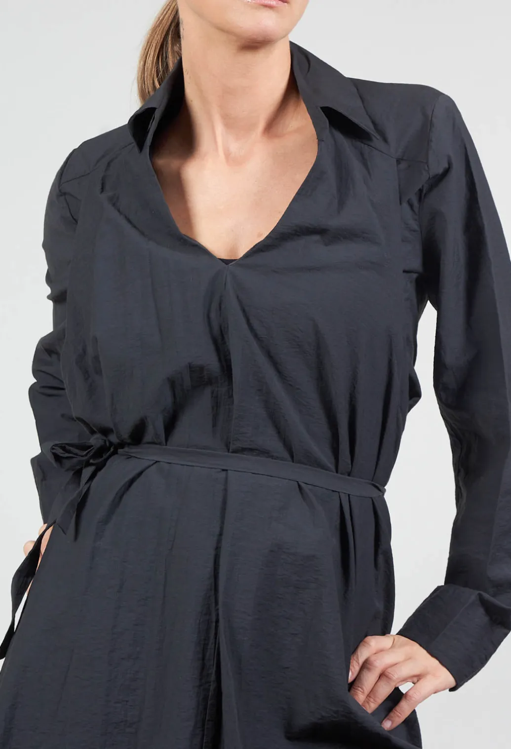 Poplin Len Shirt in Ardoise