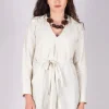 Poplin Len Shirt in White Clay