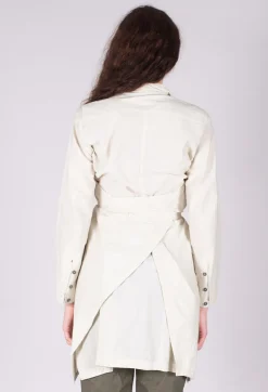 Poplin Len Shirt in White Clay