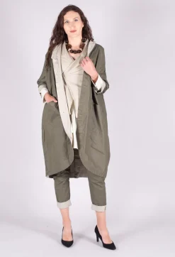 Poplin Len Shirt in White Clay
