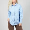 Poplin Shirt in Azzurro / Bianco
