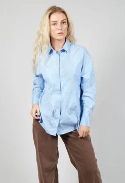 Poplin Shirt in Azzurro / Bianco