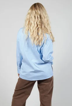 Poplin Shirt in Azzurro / Bianco