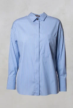 Poplin Shirt in Azzurro / Bianco