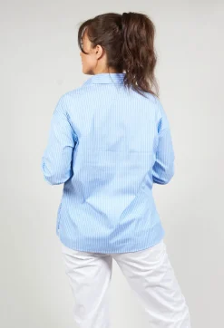 Poplin Shirt in Azzurro / Bianco