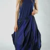 PRE-ORDER - Bubble Skirt with Feature Pleats in Black Navy
