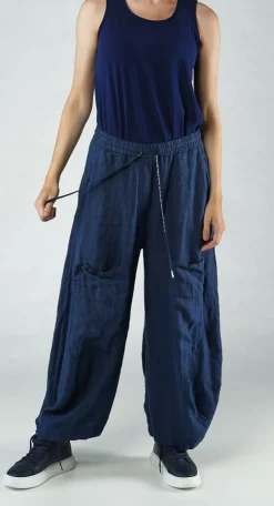 PRE-ORDER - Cargo Linen Trousers in Grey (Pictured in Navy)