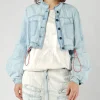 PRE-ORDER - Cropped Lightweight Utility Jacket in Bleachwash (Pictured in Semibleach)