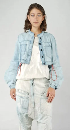 PRE-ORDER - Cropped Lightweight Utility Jacket in Bleachwash (Pictured in Semibleach)