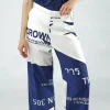 PRE-ORDER - Cropped Pull On Wide Leg Trousers in Black Print (Pictured in Navy Print)