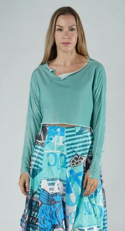 PRE-ORDER - Cropped Pullover in Navy (Pictured in Aqua)