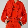 PRE-ORDER - Cropped Utility Jacket in Ocean (Pictured in Mandarine)