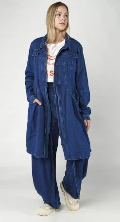 PRE-ORDER - Denim Trench Coat in Bleachwash (Pictured in Stonewash)