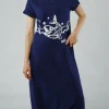 PRE-ORDER - Drop Crotch Jumpsuit in Navy Print