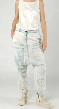 PRE-ORDER - Drop-Crotch Straight Leg Jeans in Bleachwash (Pictured in Semibleach)