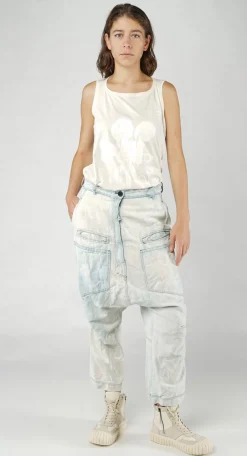 PRE-ORDER - Drop-Crotch Straight Leg Jeans in Semibleach
