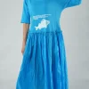 PRE-ORDER - Dual Fabric Dress in Offwhite Print (Pictured in Malibu Print)