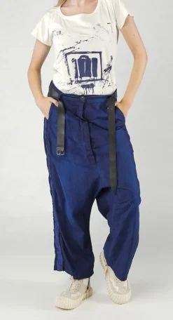 PRE-ORDER - Extreme Drop-Crotch Midi Jeans in Ocean Dye