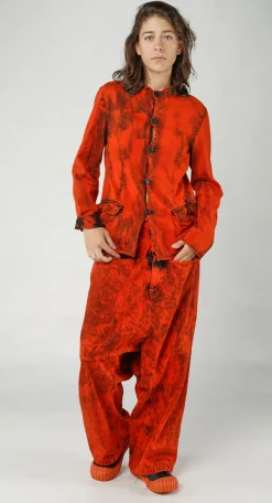 PRE-ORDER -  Extreme Drop-Crotch Baggy Jeans with Wide Patch Pockets in Stonewash (Pictured in Mandarine Dye)