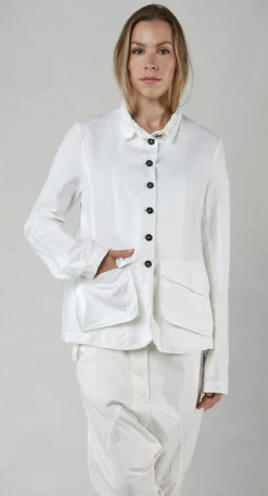 PRE-ORDER - Fitted Button-Down Jacket in Semi Bleach