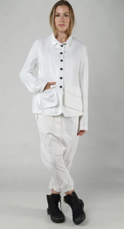 PRE-ORDER - Fitted Button-Down Jacket in Mandarine (Pictured in Semi Bleach)