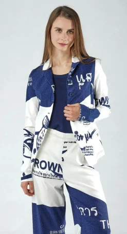 PRE-ORDER - Fitted Jacket in Malibu Print (Pictured in Navy Print)