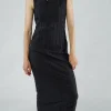 PRE-ORDER - Fitted Sleeveless Dress in Navy (Pictured in Black)