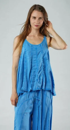 PRE-ORDER - Flared Hem Vest Top in Navy Pigment (Pictured in Malibu Pigment)