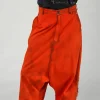 PRE-ORDER - High-Waisted Drop-Crotch Printed Jeans in Mandarine Dye